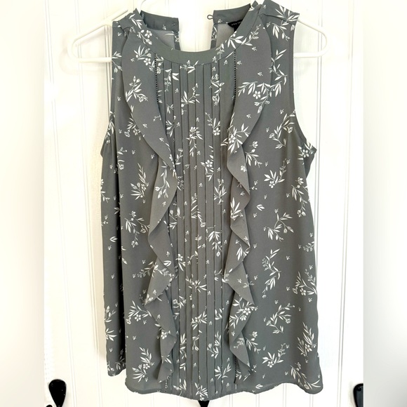 Ann Taylor XS Women's blouse, grey and white. - Picture 1 of 4